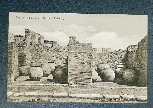 Открытка "Pompei Bottega del Mercante d'olio" Помпеи Италия  Нач. ХХ века №6535
